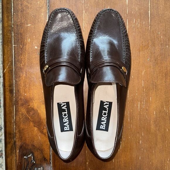 Barclay 11 Chestnut Brown Genuine Leather Dress Slip on Shoes Loafers - Picture 8 of 12